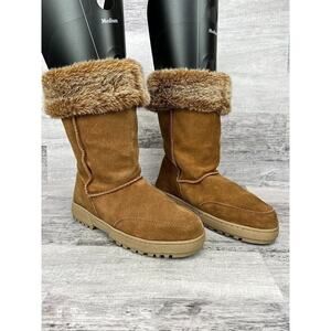 Rampage ASHLEE Womens Faux Fur Lined Suede Boots Size 9 Medium Brown